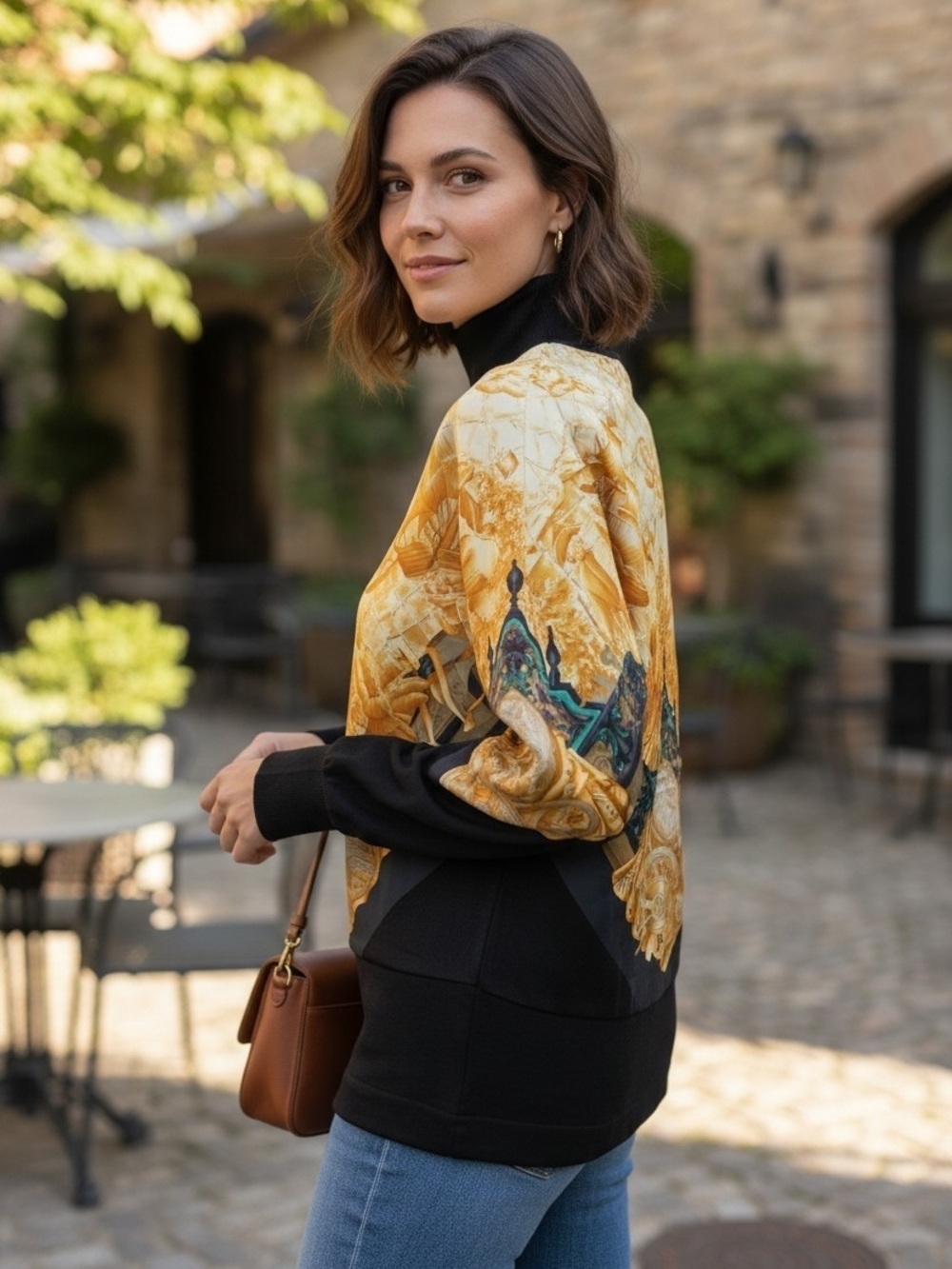 EUC HERMES 100 % Silk Top EU Sz 36 - Picture 3 of 5